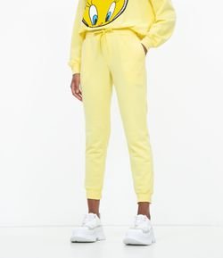 Calça Jogger em Moletom Lisa com Amarração Comfy
