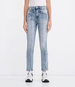 Calca Skinny com Recortes em Jeans 