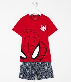 Pijama Curto Infantil Estampa Homem Aranha Brilha no Escuro - Tam 2 ao 10 anos 