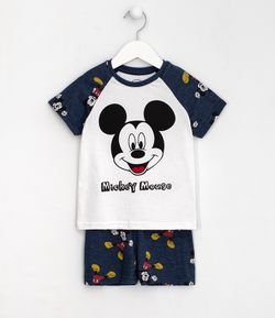 Pijama Infantil Curto Estampa Mickey - Tam 1 ao 4 anos