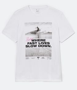 Camiseta Manga Curta com Estampa Surf