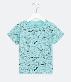 Camiseta Infantil Estampa Tubarões - Tam 1 a 5 anos