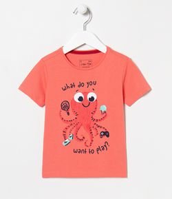 Camiseta Infantil com Estampa Polvo - Tam 1 a 5 Anos