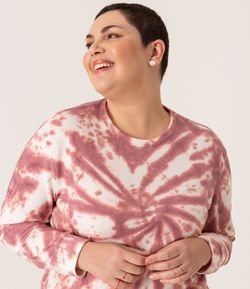 Blusa Manga Longa em Moletom Tie Dye Comfy Curve & Plus Size