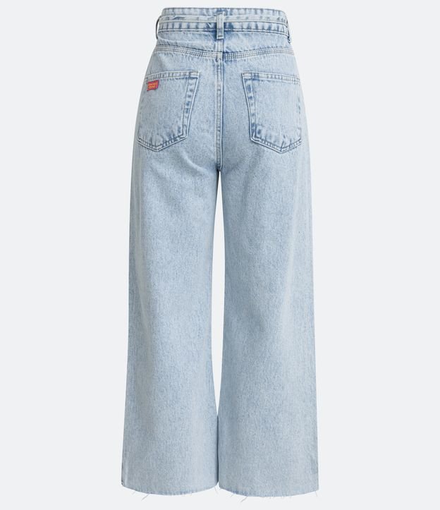 Calça Pantacourt em Jeans com Cordão Azul 7