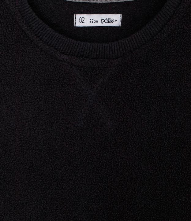 Buzo Infantil en Fleece Básico - Talle 1 a 4 años Negro 3