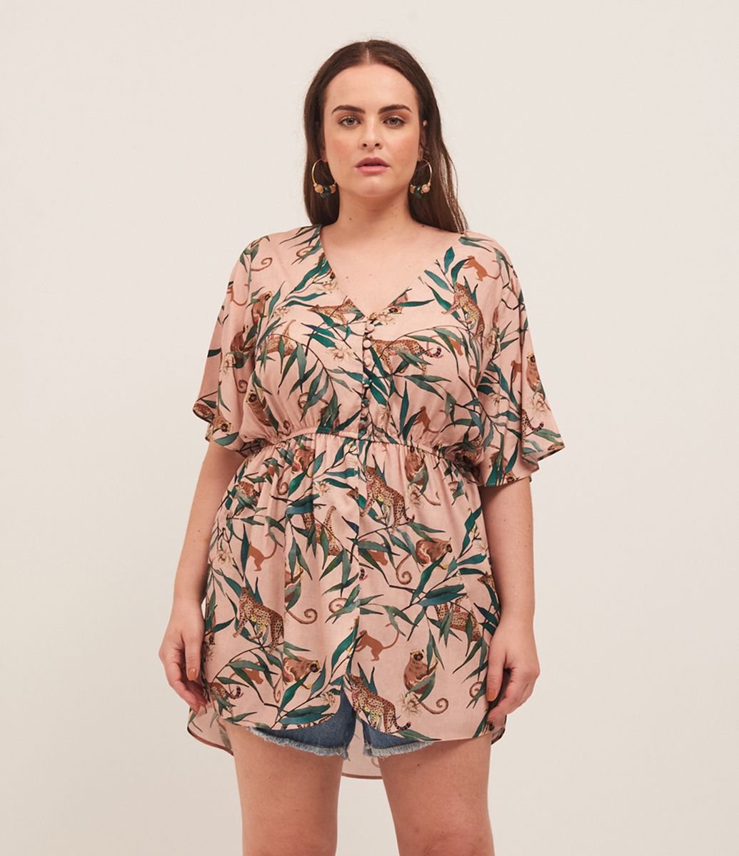 blusas alongadas plus size