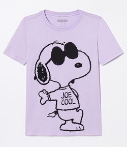 Blusa Manga Curta Estampa Snoopy Joe Cool