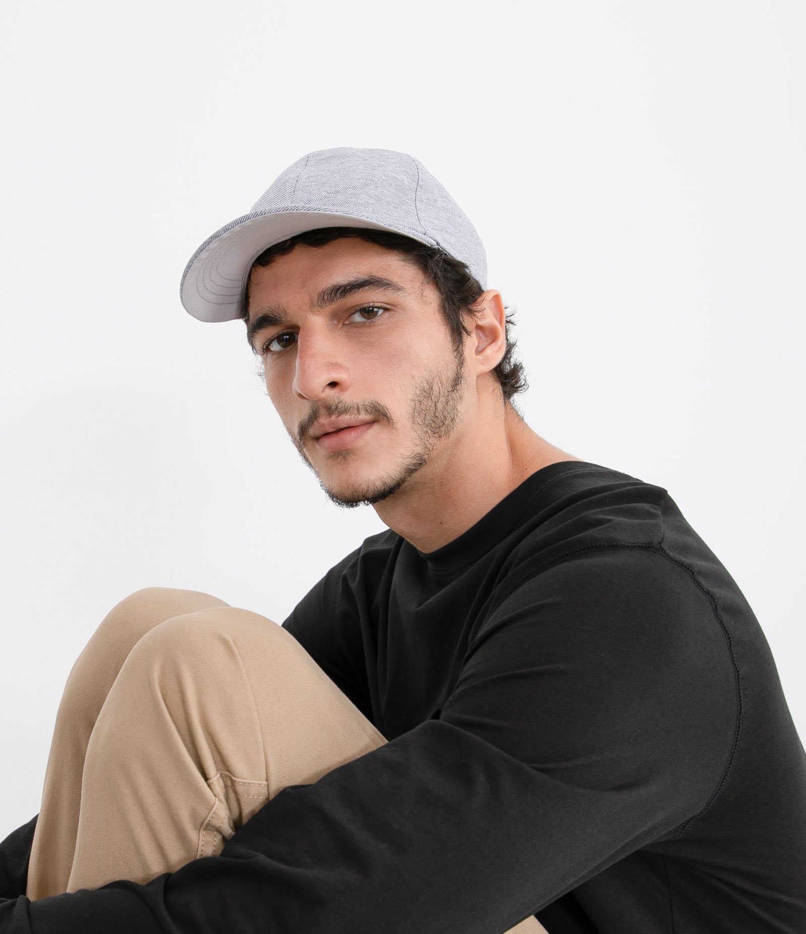 Boné Estilo Casual Mesclado Cinza 4