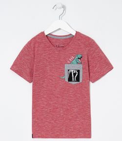 Camiseta Infantil Estampa Dinossauro - Tam 5 a 14 Anos