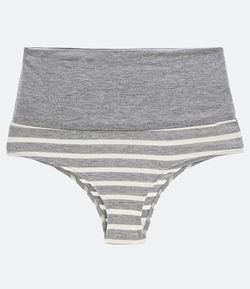 Calcinha Biquini Maternidade em Viscolycra Estampa Listras