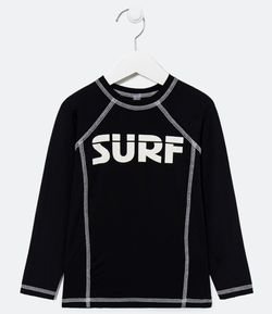 Camiseta Infantil com Proteçao UV Estampa Surf - Tam 2 a 14 anos