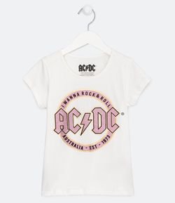 Blusa Infantil Estampa AC/DC - Tam 5 a 14 anos