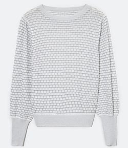 blusa texturizada em tricô manga longa