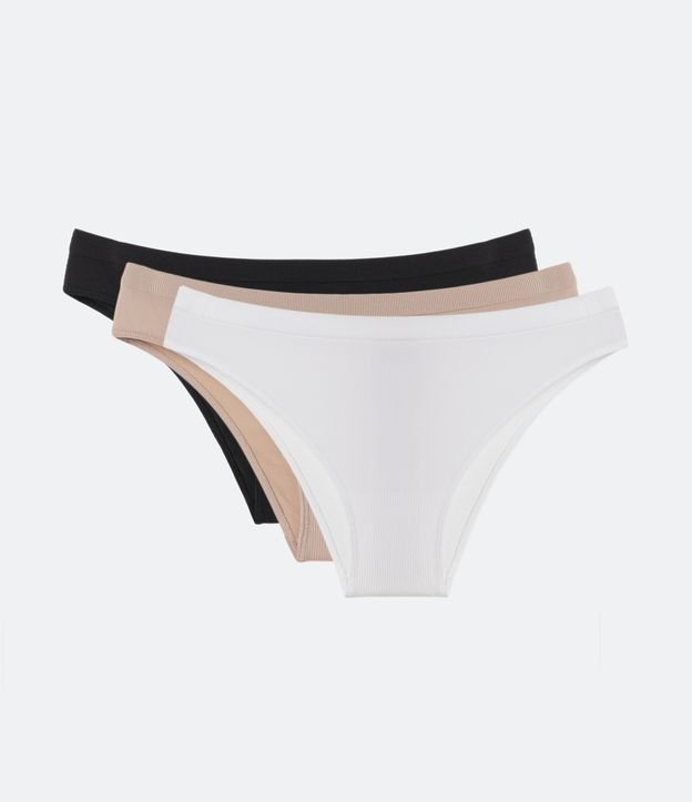 Kit com 3 Calcinhas Biquíni Básicas em Microfibra Sem Costura Trifil