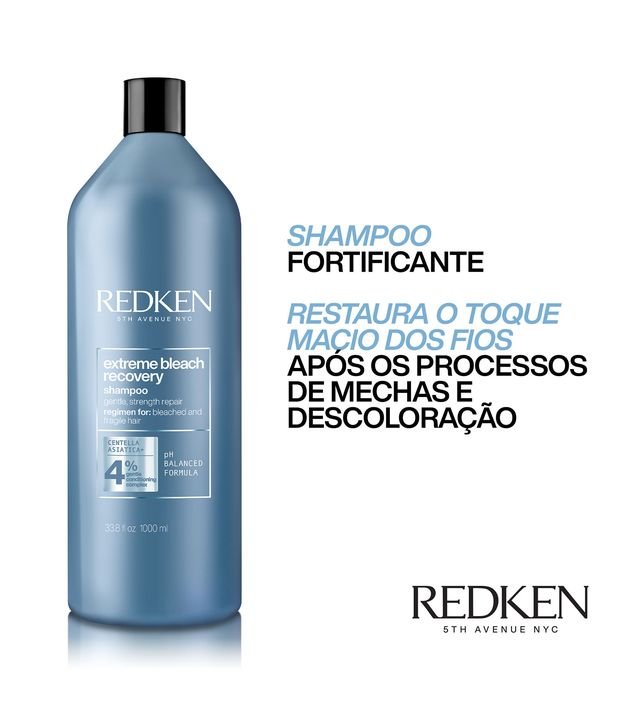 Shampoo Fortificante Extreme Bleach Recovery Grande Redken 1000ml 2