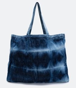 Bolsa Shopper Jeans Estampa Tie Dye Satinato
