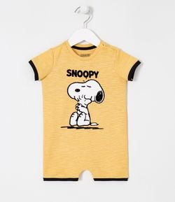 Macacão Curto Infantil Estampa Snoopy - Tam 0 a 18 meses