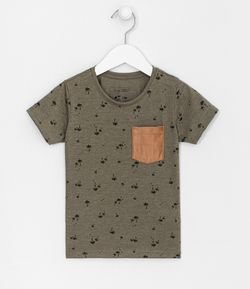 Camiseta Infantil Estampa Fullprint Coqueiros- Tam 1 a 5 anos