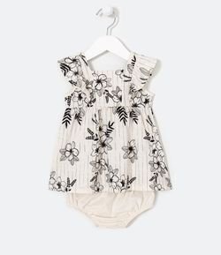 Vestido Infantil Estampa Floral - Tam 0 a 18 meses