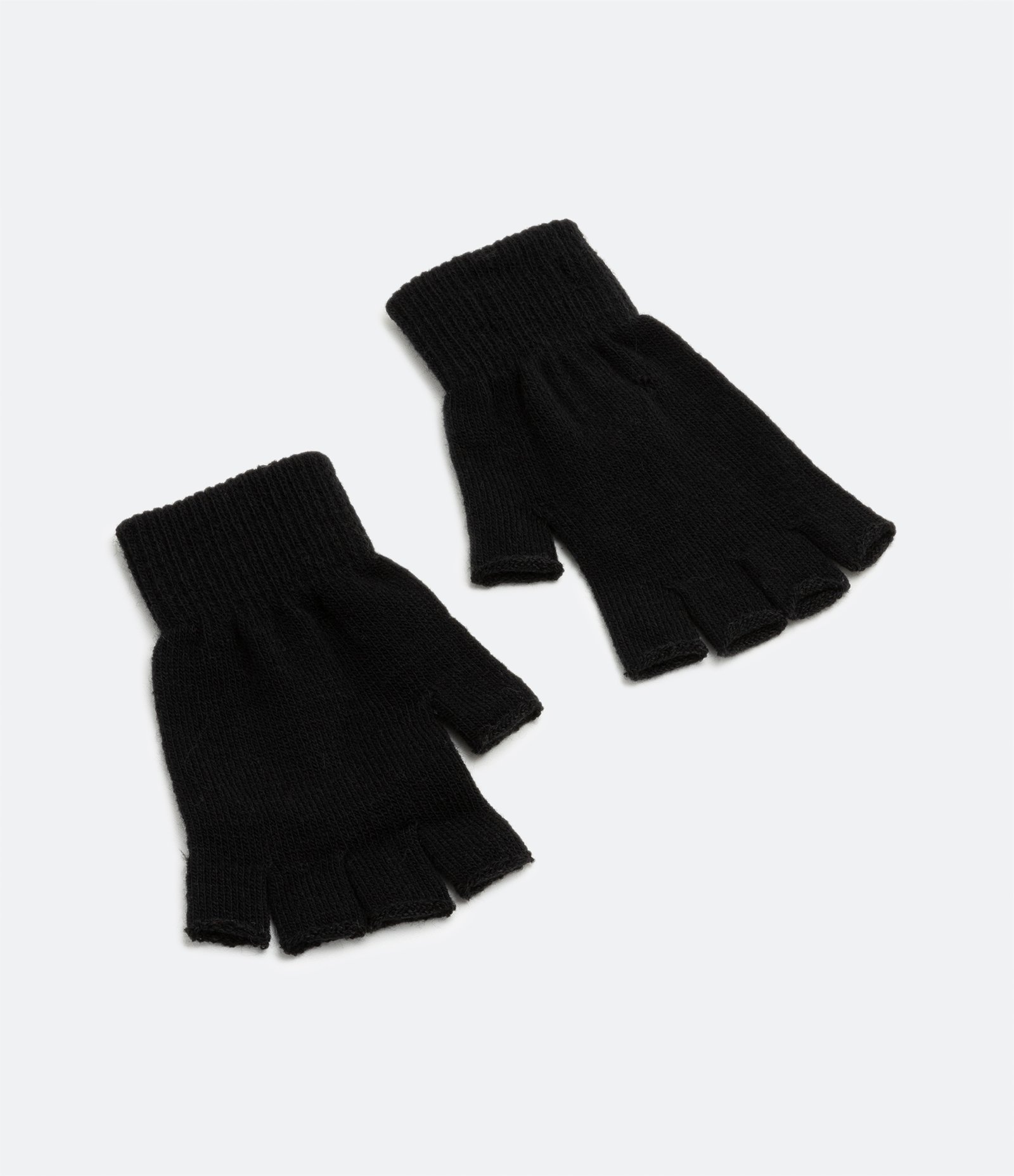 Luva Sem Dedo com Punho Canelado Preto 2