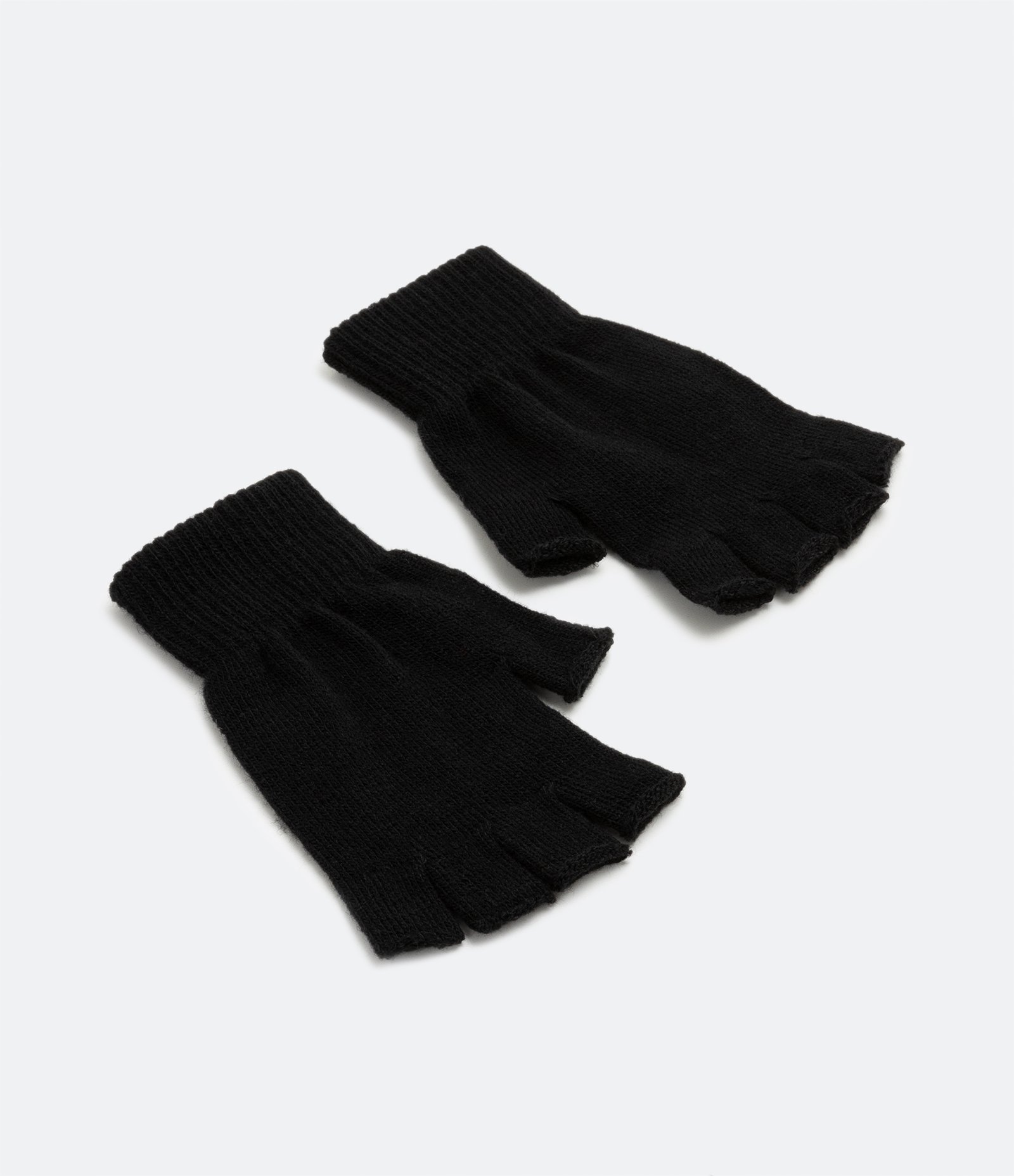 Luva Sem Dedo com Punho Canelado Preto 3