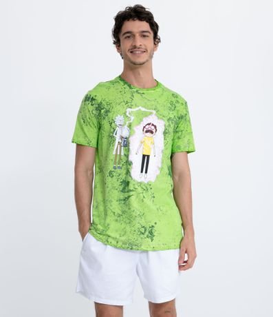 Camiseta Tie Dye Estampa Rick and Morty Menor preço em Camiseta Tie Dye Estampa Rick and Morty