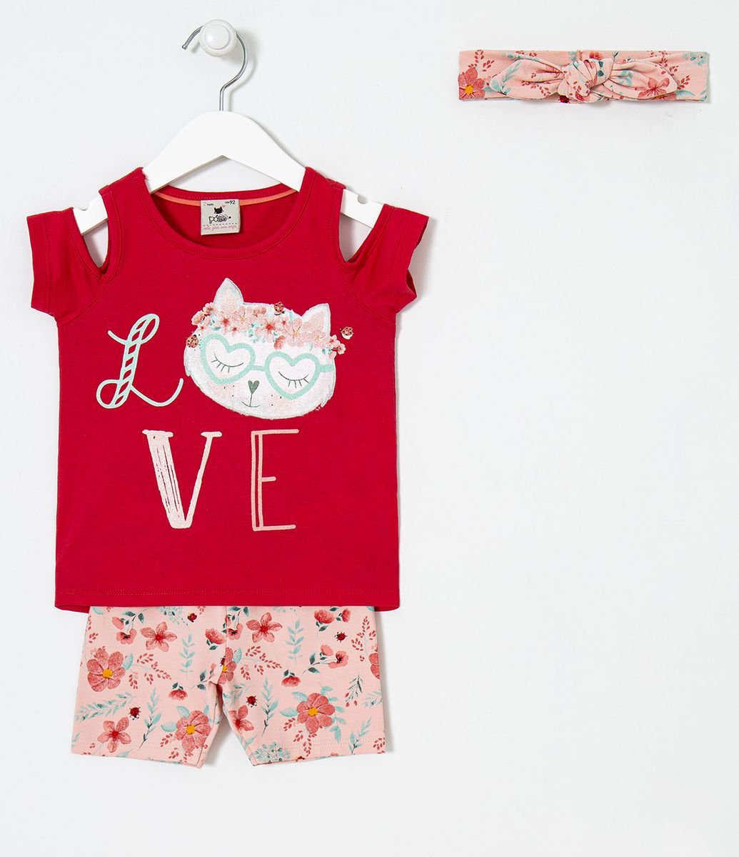 Conjunto Infantil Estampa Love com Gato de Óculos - Tam 1 a 5 anos é boa?