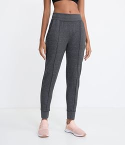 Calça Jogger Esportiva em Moletom com Costura Frontal
