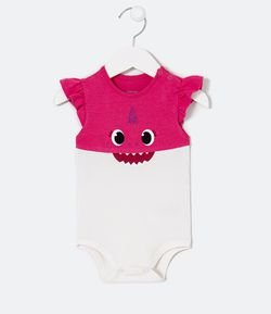 Body Infantil Estampa Baby Shark  - Tam 0 a 18 meses