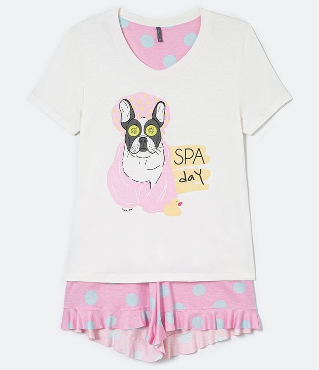 Pijama Manga Corta Estampa Bull Dog Spa Day con Short  Multicolor 5