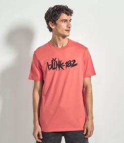 Camiseta Manga Curta com Estampa Blink 182
