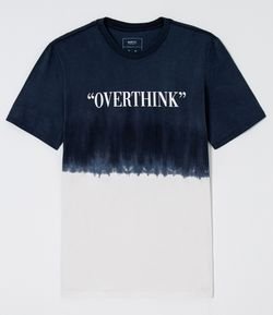 Camiseta Tie Dye com Lettering Overthink