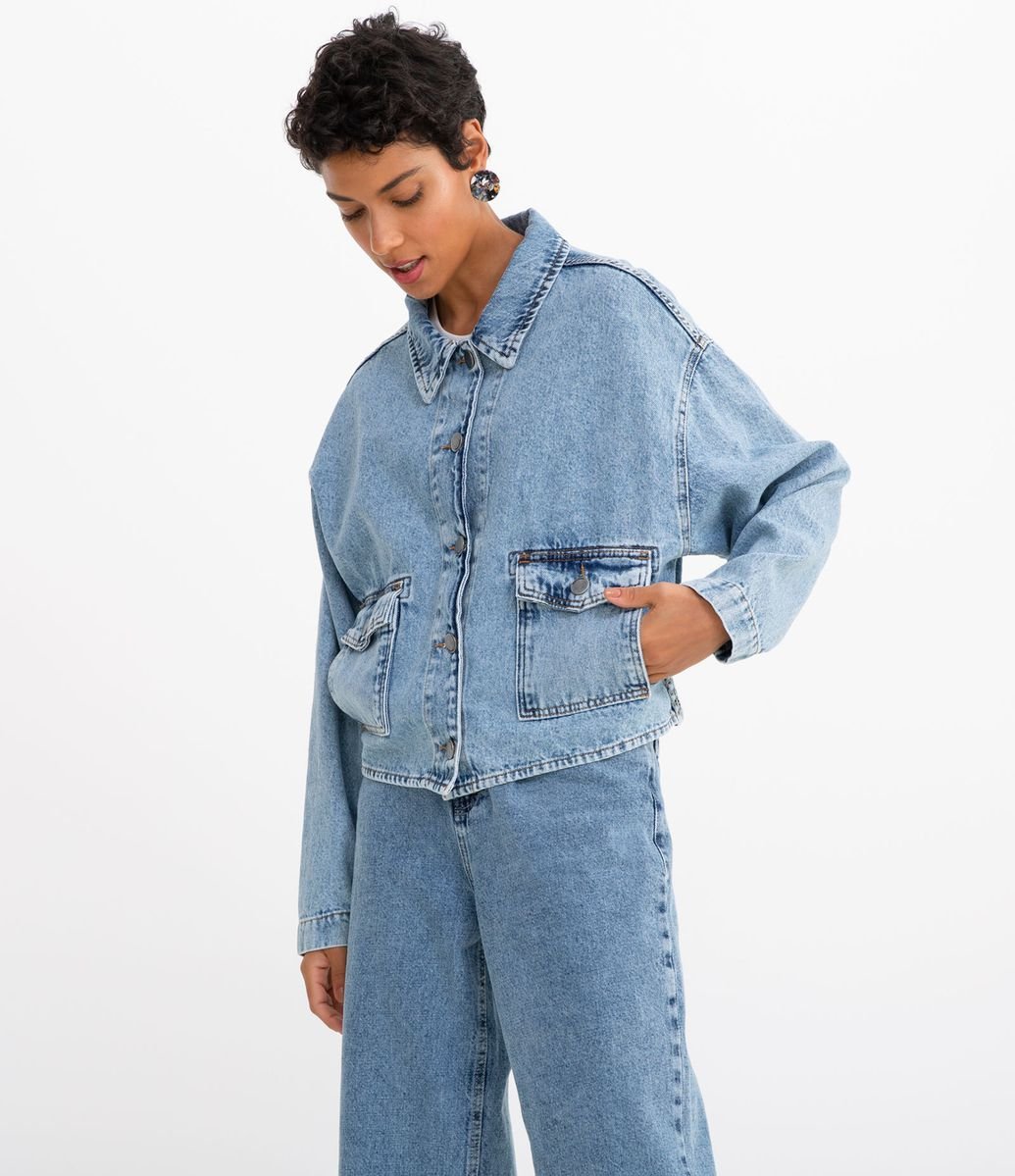 jaqueta jeans oversized renner