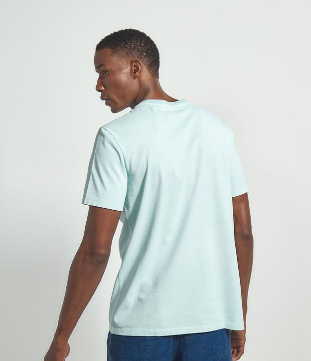 Camiseta Manga Curta com Efeito Estonado | Marfinno | Azul | G