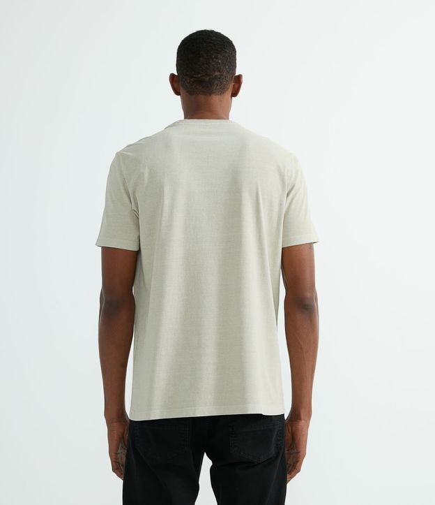 Camiseta Manga Curta com Efeito Estonado | Marfinno | Bege | M