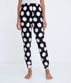 Calça de Pijama com Estampa de Bolas e Toque Suave
