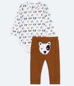 Conjunto Infantil Estampa de Cachorrinho - Tam RN a 18 meses