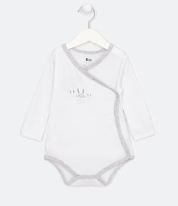 Body Kimono Infantil Estampa de Coelhos - Tam RN a 12 meses
