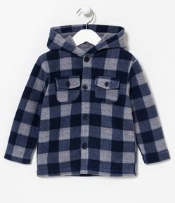Camisa Infantil com Forro Sherpa e Padronagem Xadrez - Tam 1 a 5 anos