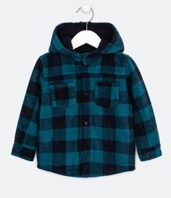 Camisa Infantil em Fleece Estampa Xadrez - Tam 1 a 5 anos