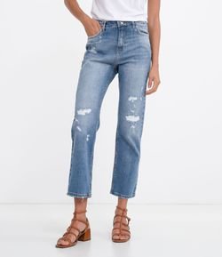 Calça Jeans Boyfriend Lisa com Puídos