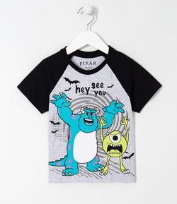 Camiseta Infantil Estampa Monstros SA Mike e Sullivan Halloween- Tam 1 a 5 anos 