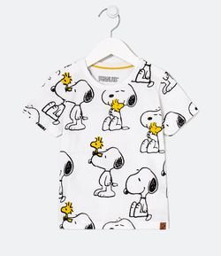 Camiseta Infantil Estampa Snoopy com Textura- Tam 1 a 4 ano