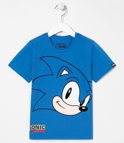 Camiseta Infantil Estampa Sonic - Tam 4 a 10 anos