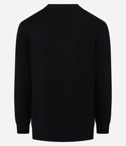 Blusão Comfort Básico em Tricô com Gola V e Punho Ajustado