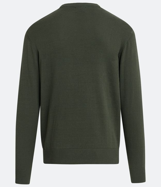 Suéter Comfort Básico em Algodão com Punho Ajustado Verde 7