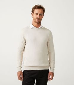 Suéter Comfort Básico em Algodão com Punho Ajustado