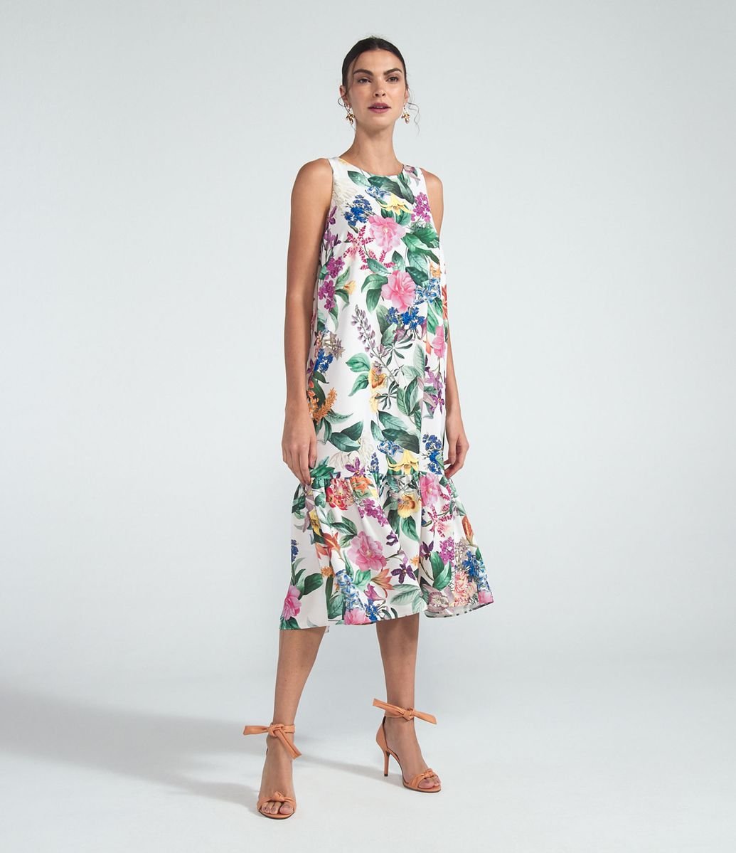 vestido floral midi renner