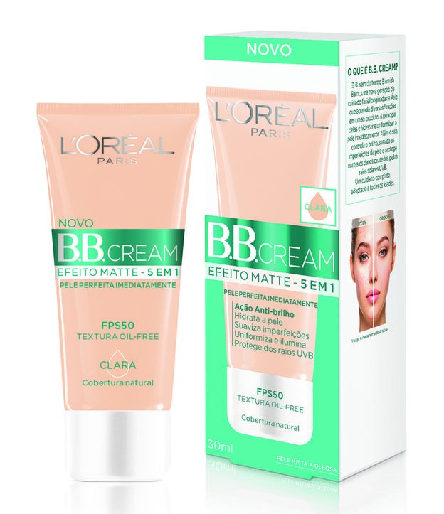 Base BB Cream L'Oréal Paris Efeito Matte FPS 50, 30ml - Cor: Clara - Tamanho: 30g